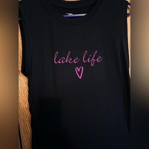 Handmade Pro Player Black Tank Top Muscle T-shirt Lake Life-Small